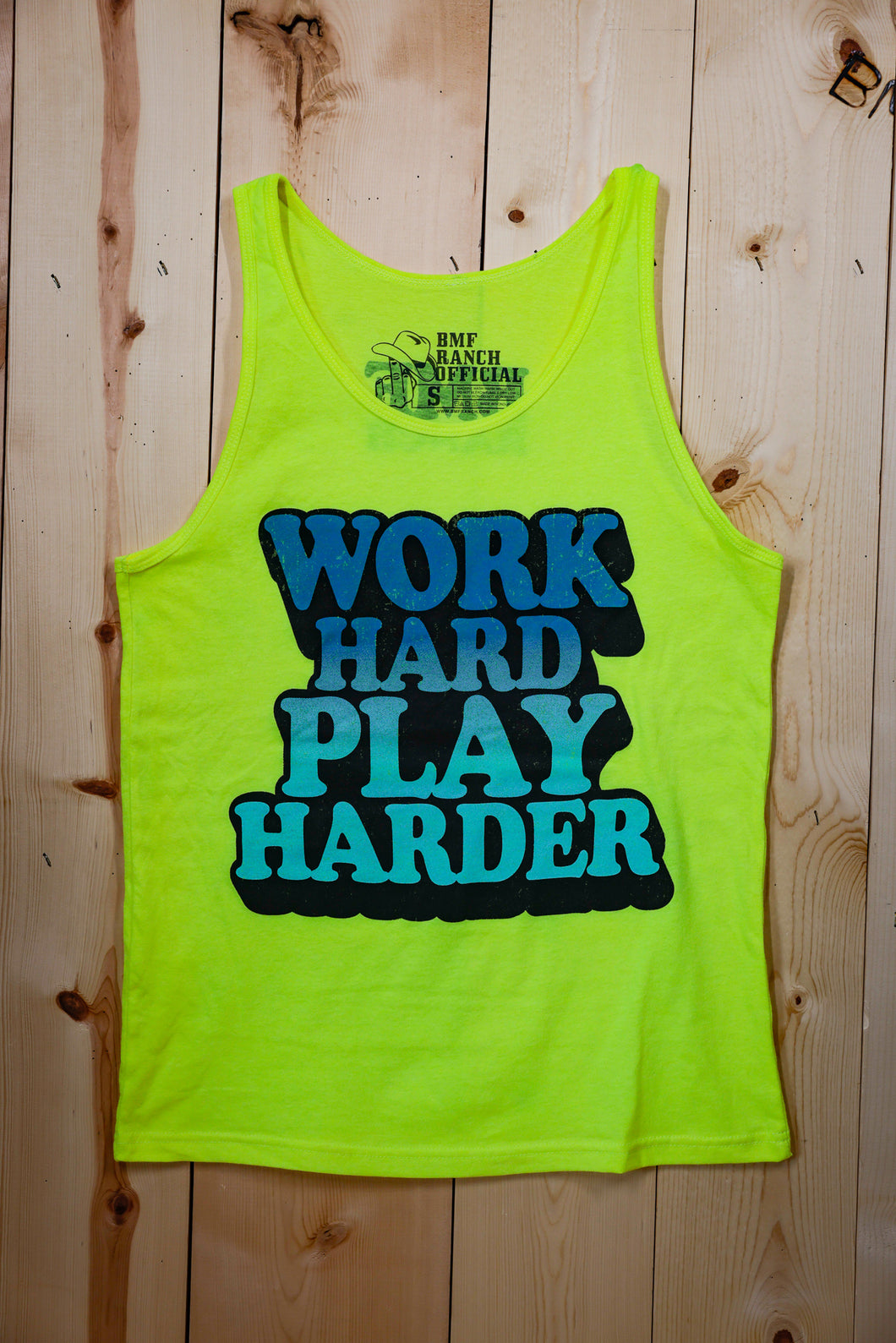 Work Hard Play Harder Summer Tank With Free Soft Koozie – BMF Ranch